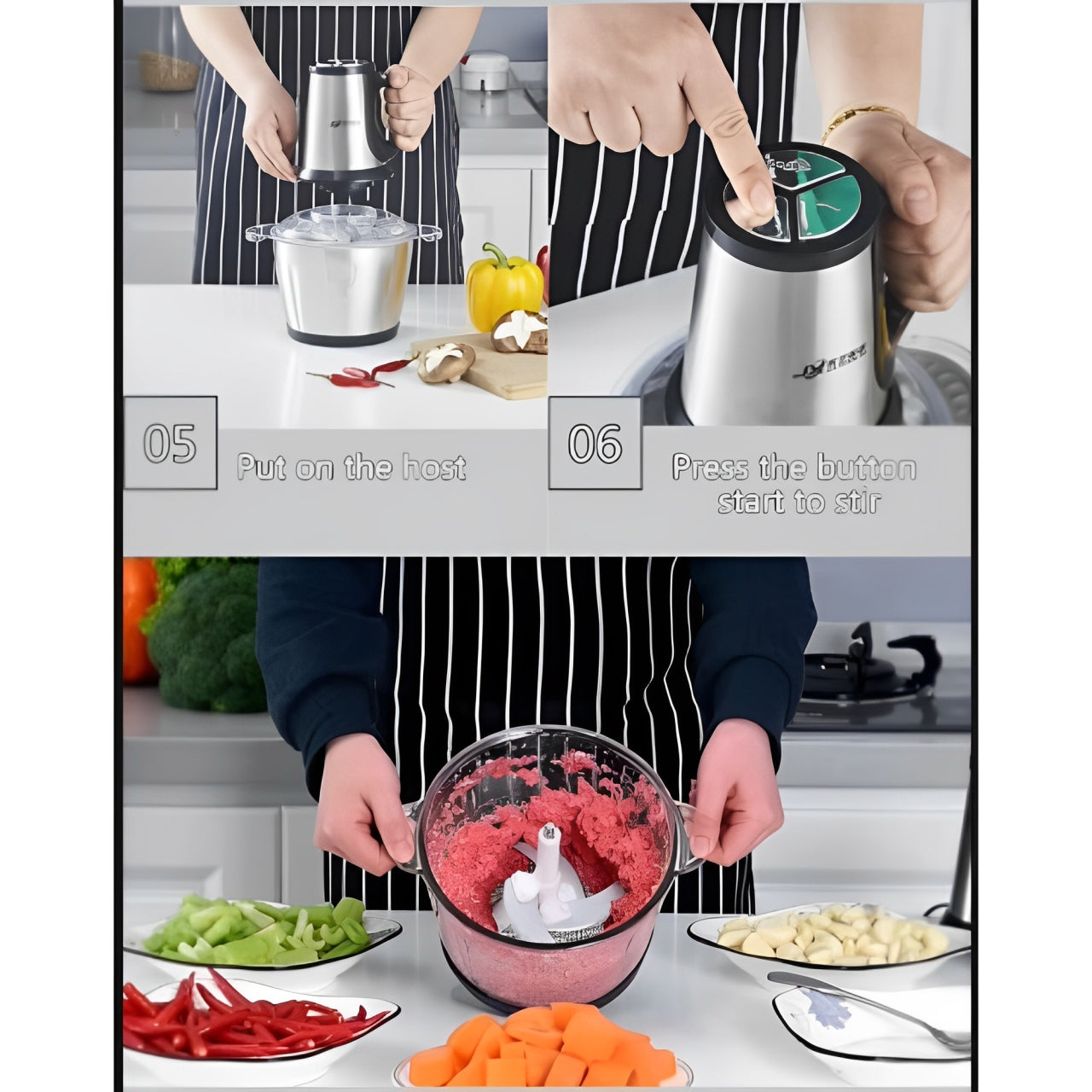 Multifunctional 3L Electric Meat Grinder